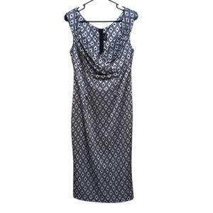 Rock Steady Black Silver Retro Wiggle Dress
